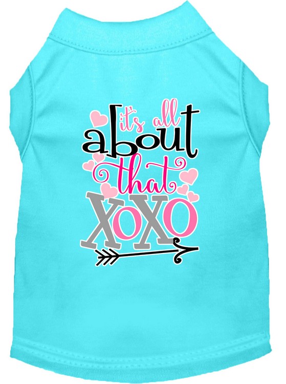 All about that XOXO Screen Print Dog Shirt Aqua XS